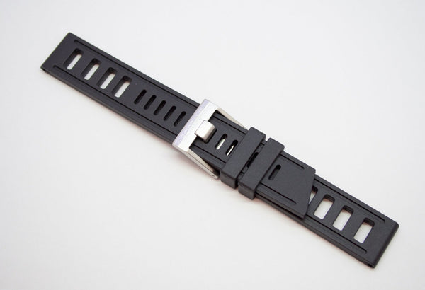 Borealis Vulcanized Rubber Strap 20mm Black Borealis Watch Company