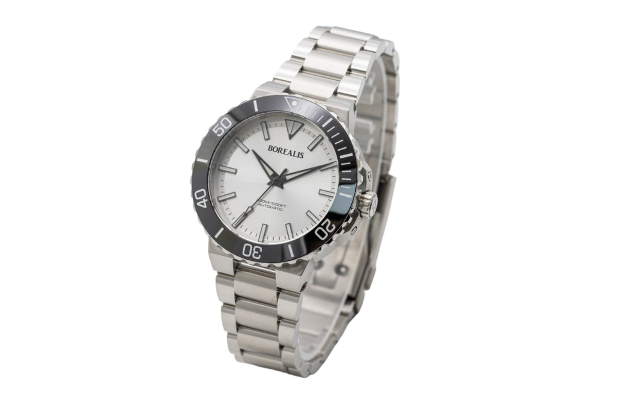 Pre-Order Borealis Caloura 300m Silver White Sunburst Dial No Date