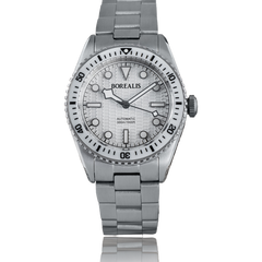 Borealis Bull Shark V2 White Dial Snowflake Hands no Date BBSV2AB